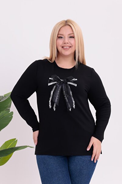 Siyezen Plus Size Bow Detailed Blouse
