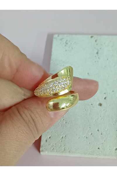 mos&more Steel Stone Adjustable Stylish Ring