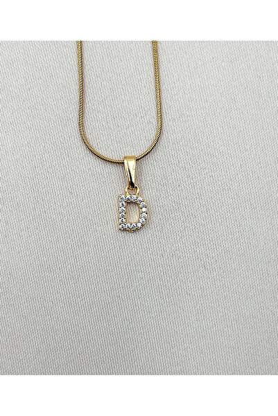 FIORA AKSESUAR D Harfi Kişiye Özel Zarif Altın Rengi Kararmaz Kolye - Kadın Takı