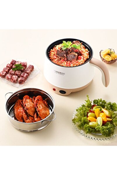 Muchmy Double Layers Eggs Boiler Electric Cooking Pot Steamer With Glass Lid Noodles Cooker - 1.5L