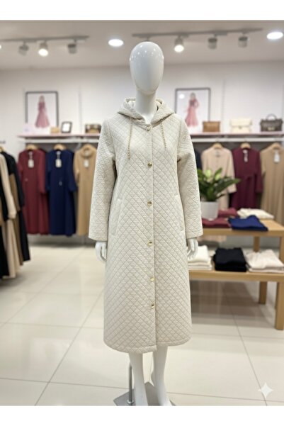 fariza tekstil معطف خفيف مبطن بغطاء رأس مع سلسلة