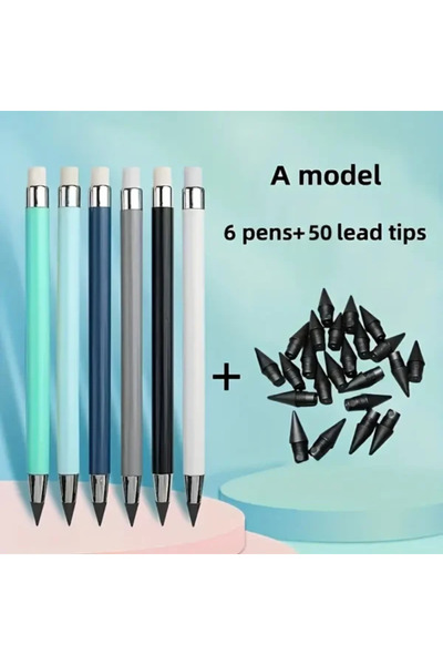 yiren Set 6 creioane nelimitate + 50 de varfuri de graphit
