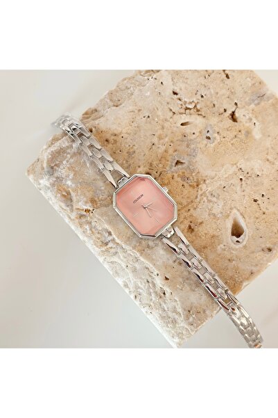 Vesce Atelier Angulaire Silver Watch Pink