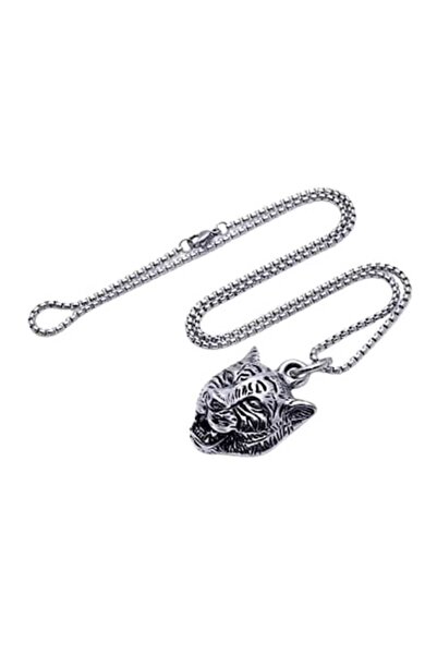 OEM Puma pendant chain, unisex, 22 inch, silver-plated stainless steel