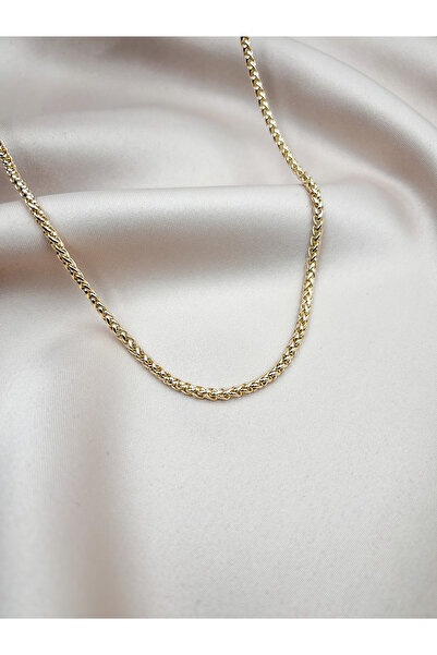FIORA AKSESUAR قلادة سلسلة فولاذية ذهبية اللون أنيقة وبسيطة