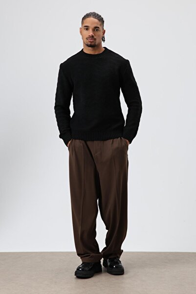 VAMOSCLO Baggy Fit Fabric Pants Coffee