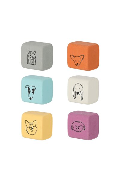 Strigo Strigo eraser, cube shape, puppy pictures, 6pcs mix models