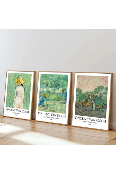 Dekorsiahome Set de pictură Van Gogh pentru sufragerie, sufragerie, bucătărie...