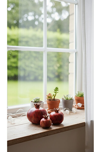 SEMY STORE Nar Biblo 3'lü Set,Ev Dekorasyon, Biblo, Obje