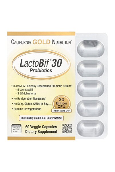 California Gold Nutrition , LactoBif® 30 Probiotics, 30 Billion CFU, 60 Veggie Capsules