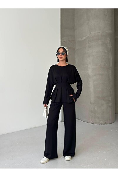 TRENDLİA Women's Modal Belted Pleated Suit