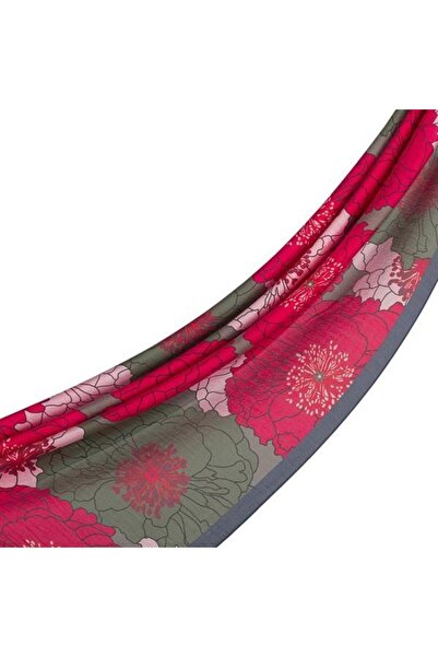 ipekevi Şal Tensoft cu model - Model Coș de Hortensie - Gri Cireş