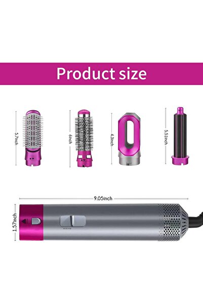 fitto Air 5-in-1 Ionic Hair Drying and Styling Brush with Interchangeable Heads