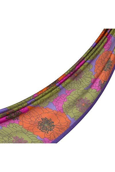 ipekevi Desenli Tensoft Şal - Ortanca Sepeti Desenli - Çam Kokusu Mor