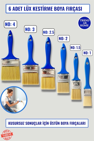 OSKAR FIRÇA Set of 6 Luxury Cutting Paint Brushes (6 Pieces)