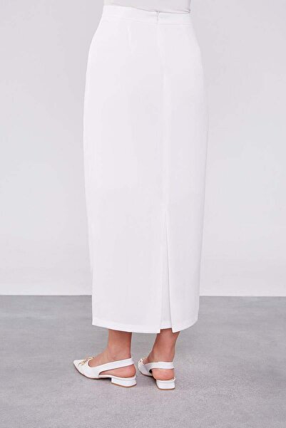 Levidor Λεπτομερής φούστα με κουμπιά εκρού