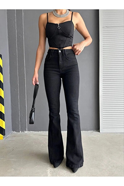 LİMABEL Morena İspanyol Paça Flare Kadın Jeans Pantolon 2026 (Milano)