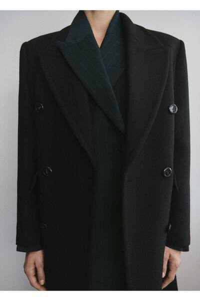 MANGO Woman Kruvaze yün palto