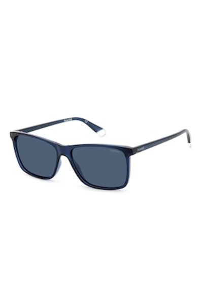 Polaroid polarized sunglasses with rectangular lenses, Navy blue, 58-15-145