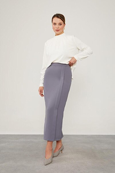 Levidor Anthracite Stripe Detail Pencil Skirt