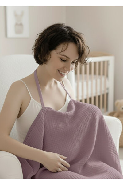 Joyous Mom Kids 100% Cotton Organic Muslin Nursing Apron 100X70Cm, Non-See-Through, 4-Layer Muslin