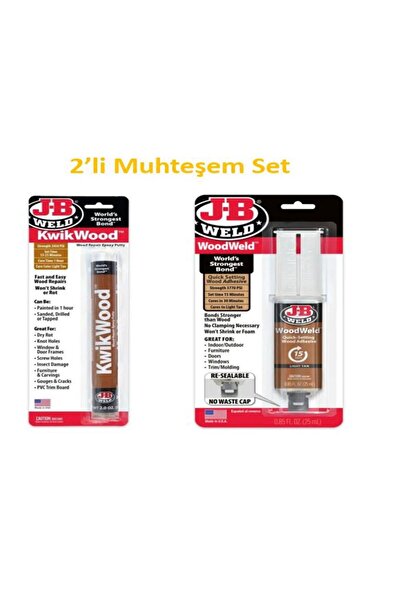 JB Weld KwikWood™ Epoksi Macun - 2 oz Ahşap Onarıcı, Ahşap Yapıştırıcı KwikWood Şırınga