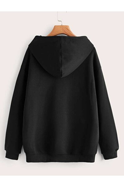 Relax family xf Men's Thick Black Hooded Three Thread Sweatshirt Hoodie Cotton