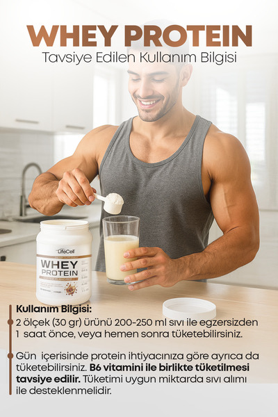 Lifecell WHEY PROTEİN TOZU | KAHVE AROMALI | 33 SERVİS - 1000g