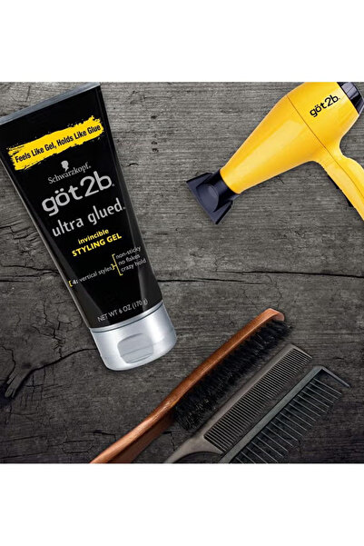 Got2B Invincible Super Stick Hair Styling Gel, 2 x 6oz Tubes + 1 x 1.25oz Travel Tube