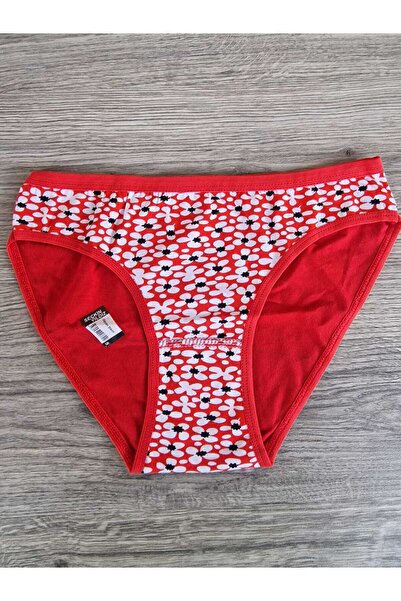 LİA Underwear Red Floral Single Women's Bikini Panties