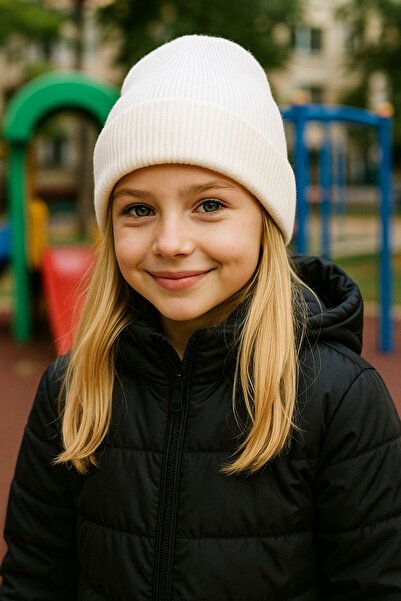 BALIENTE Beretă albă pentru fete basic 7-12 ani