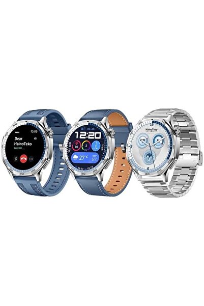 HAINOTEKO HainoTekoGermany RW64 Smart Watch with AMOLED Display, Voice Assistant, 3 Straps (Blue)