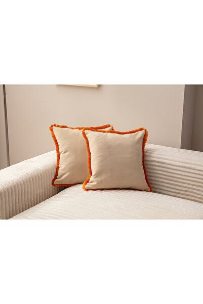 SWITA BEIGE FRINGED SINGLE COLOR 43X43 KIRLENT CASE