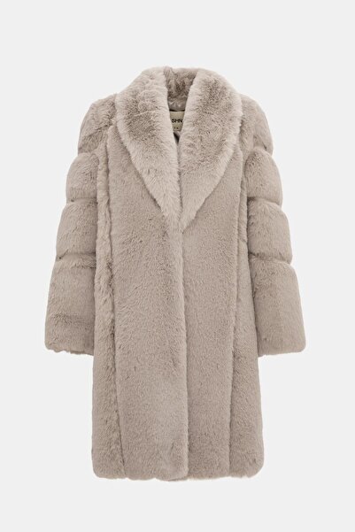 Shn Geniş yakalı uzun kürk