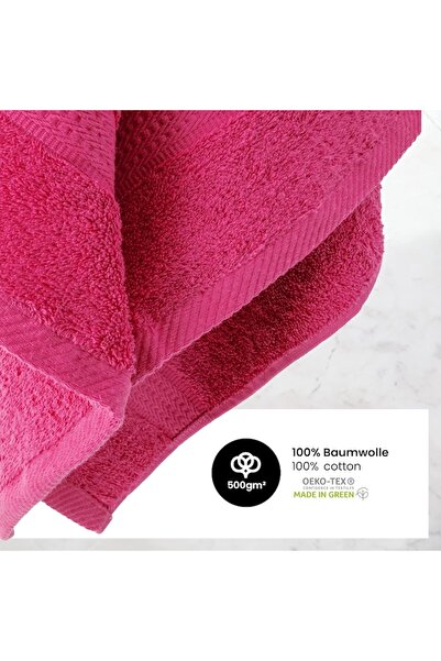 OEM Set of 10 Hand Towels, Cotton, Magenta, 30 x 50 cm