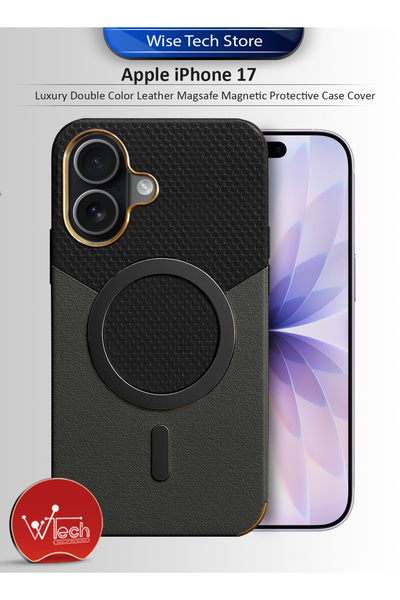 Wtech Apple iPhone 17 5G 2025 Luxury Double Color Leather Magsafe Magnetic Protective Case Cover