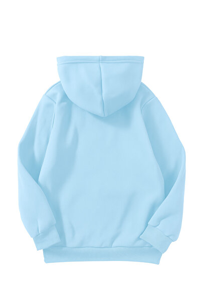 Sweetline Set de cu glugă tricou Swea - Minimal Run cu imprimeu - Negru, Baby Blue, Gri - Tesatura de iarna cu căptușeală din fleece
