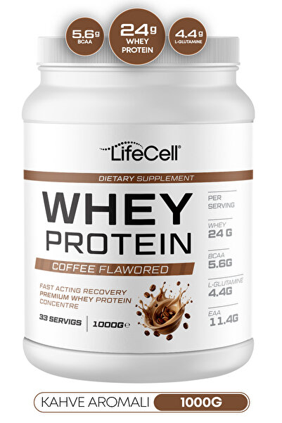Lifecell WHEY PROTEİN TOZU | KAHVE AROMALI | 33 SERVİS - 1000g