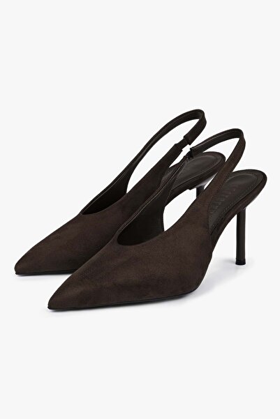 Shoeberry Women's Vetra Brown Suede Stiletto