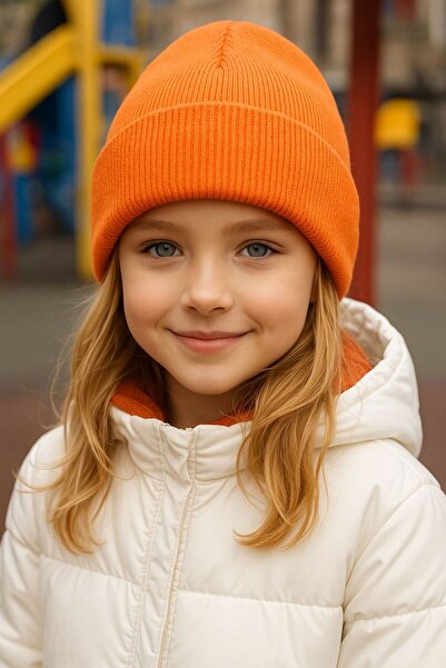 BALIENTE Beretă portocalie basic pentru fete 7-12 ani