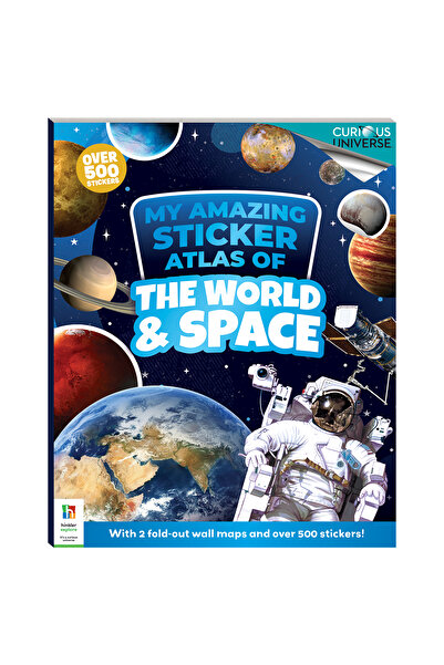 Hinkler Books Atlas cu autocolante Incredible Sticker Atlas: World and Space