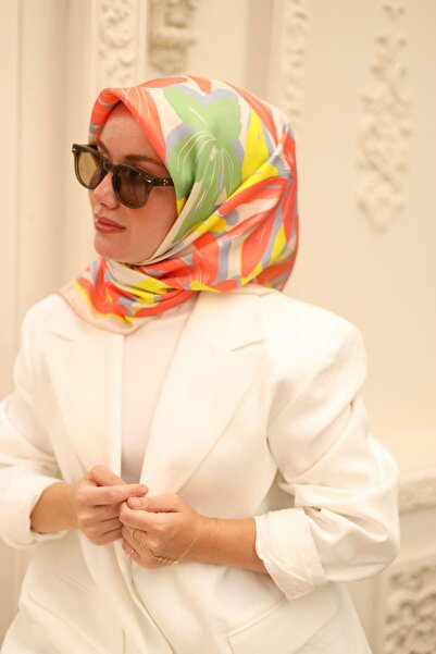 Silk Home Eșarfă de mătase Tivil IST 11439 - 46 Coral, Galben, Bej, Albastru ...