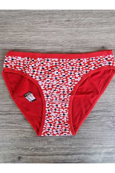 LİA Underwear Red Floral Single Women's Bikini Panties