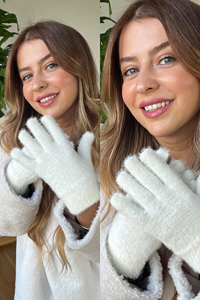 PİCCO Premium Kalite Şık Peluş Uzun Parmak Kadın Yumuşak Dokulu Kışlık Eldiven