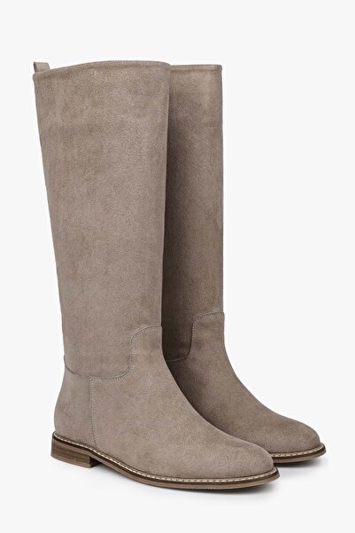 Shoeberry Women's Lace Mink Suede Riding Boots