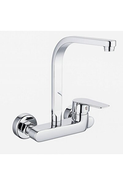 Viosa Kare Köşe Borulu Duvardan Mutfak Eviye Bataryası 5 Yıl Garantili Musluk