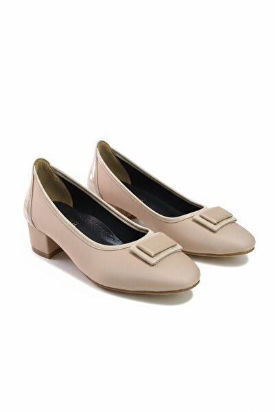RAVZADERİ Square Buckle Detailed Satin Heeled Shoes