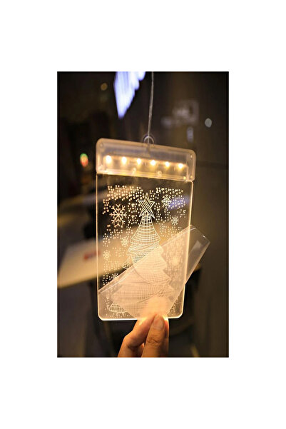 VERK 3D LED Window Decoration, Christmas, 17 x 11.5 cm, 3 x AAA, Warm White