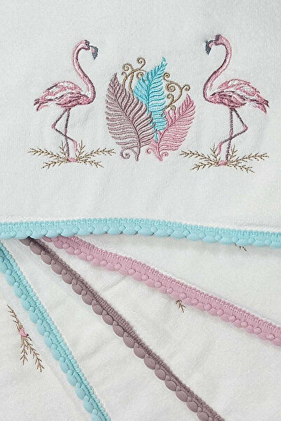 Mira Home 3-колірний набір рушників з вишивкою лебедя та оздобленням країв, 50X90 см