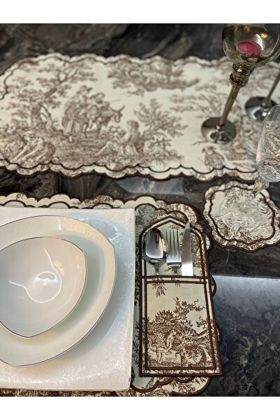 Home Village seri kahverengi amerikan servis takımı runner